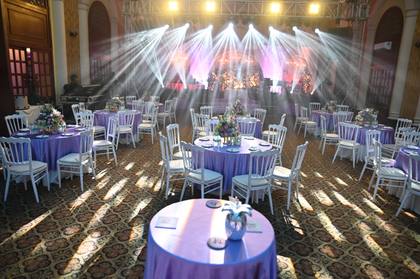 Tablescape and Stage — Sangeet decor — Radisson Blu